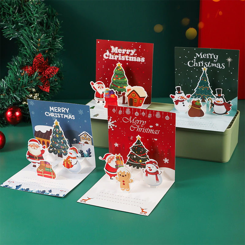 3D Pop-Up Christmas Geeeting card with envelopes and stickers