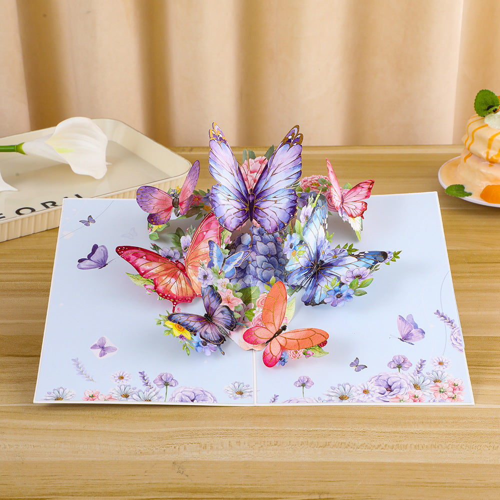 Baroque Purple 3D Butterfly Card - Handmade with Layered Elegance