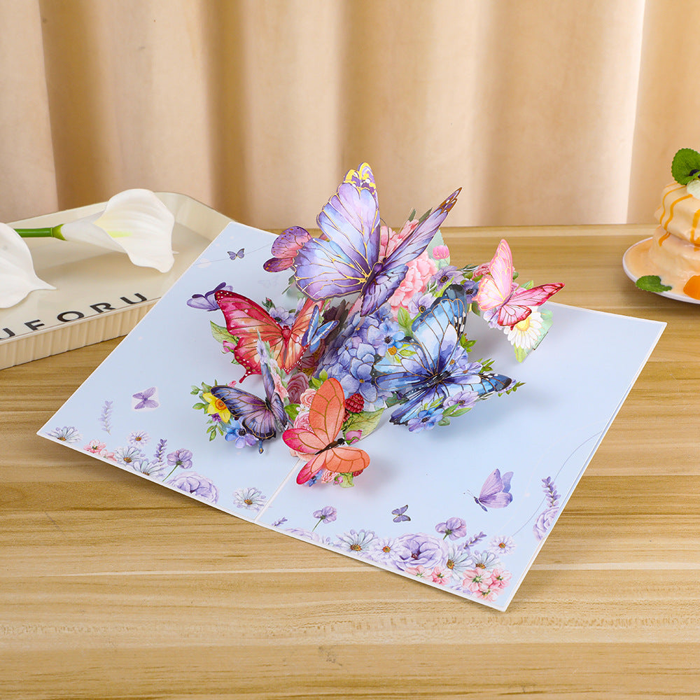 Baroque Purple 3D Butterfly Card - Handmade with Layered Elegance