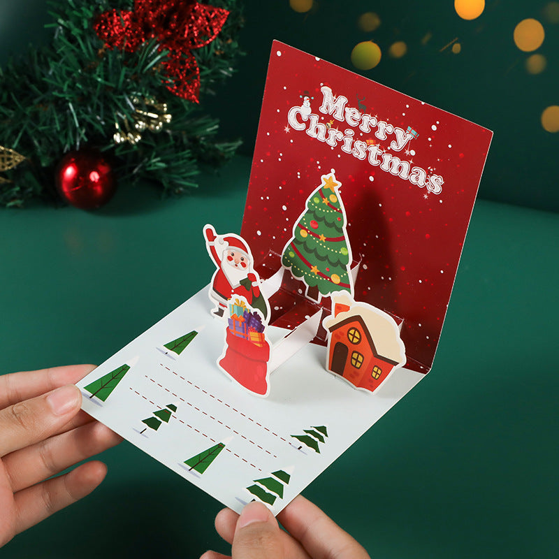 3D Pop-Up Christmas Geeeting card with envelopes and stickers