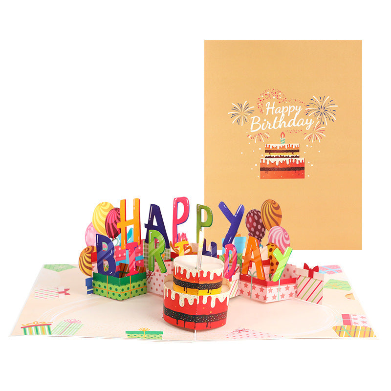 Blow to Extinguish 3D Pop-Up Musical Birthday Card - Chocolate Cake with DIY Number Cards