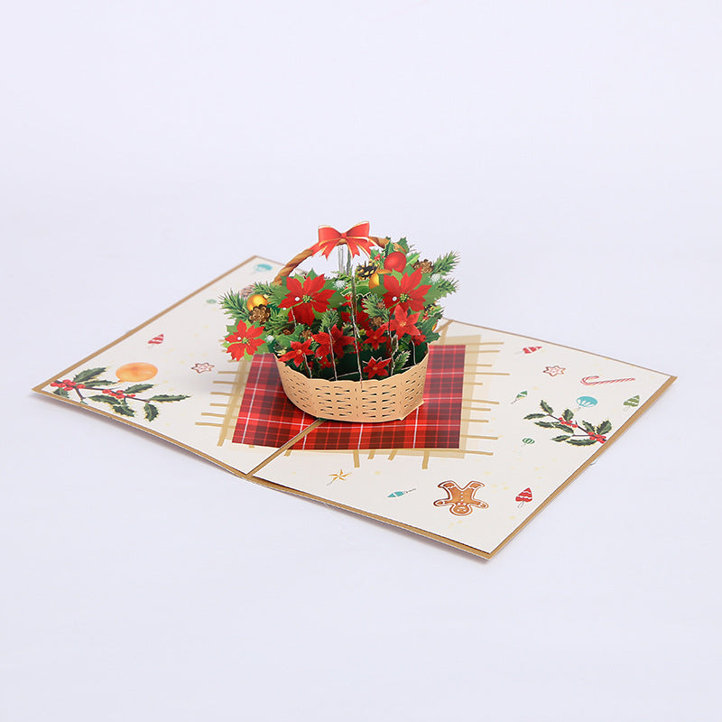 Handmade 3D Floral Basket Card - A Bounty of Blooms for Thanksgiving