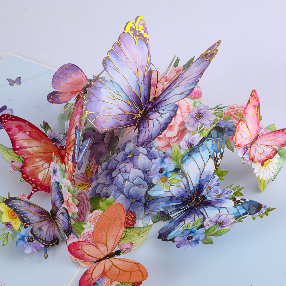 Baroque Purple 3D Butterfly Card - Handmade with Layered Elegance