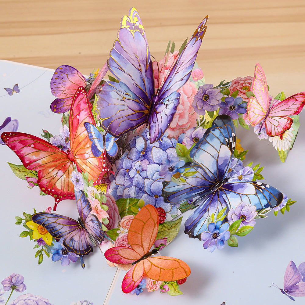 Baroque Purple 3D Butterfly Card - Handmade with Layered Elegance