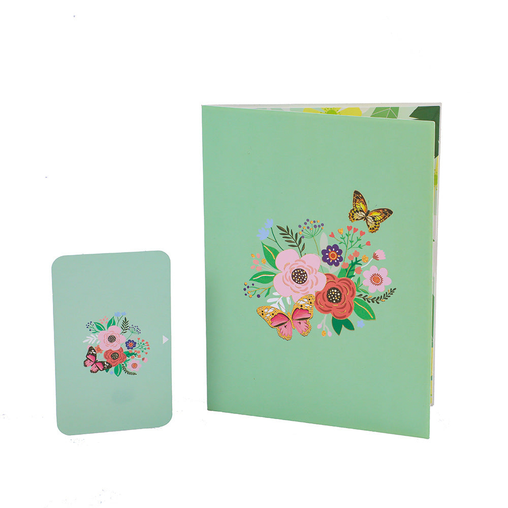 A Note of Spring - 3D Butterfly Greeting Card, Handmade