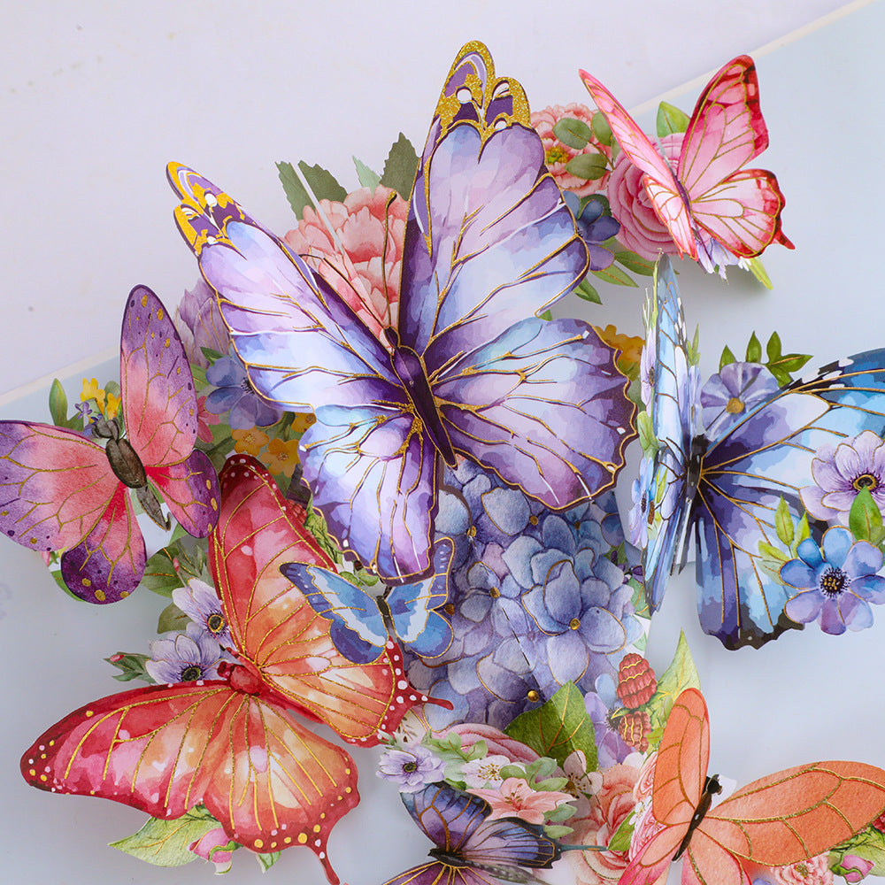 Baroque Purple 3D Butterfly Card - Handmade with Layered Elegance