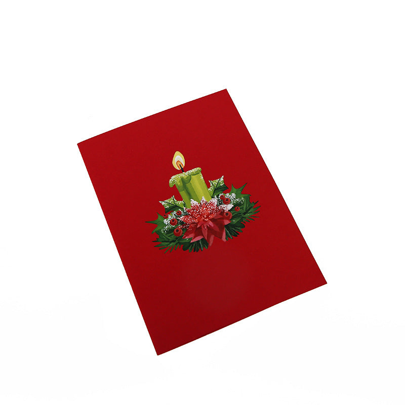 3D Pop-Up Christmas Candle Card - Laser-Cut Paper Sculpture Greeting