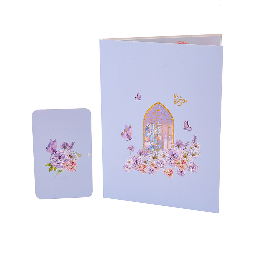 Baroque Purple 3D Butterfly Card - Handmade with Layered Elegance
